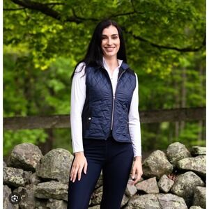 KL Select Taylor Vest Navy Blue Black Qulted Equestrian Riding Womens Medium